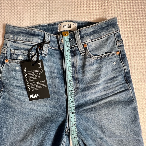 PAIGE High Rise Bootcut Jeans Transcend Vintage Stretch Medium Wash Blue Women - Picture 6 of 10